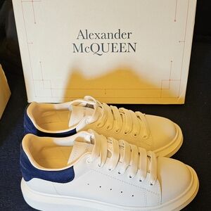 Alexander McQueen White and Blue Men's Sneakers